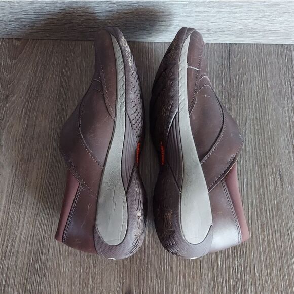 Merrell Encore Q2 Moc Brown Leather Walking Shoes 9 - Picture 6 of 8